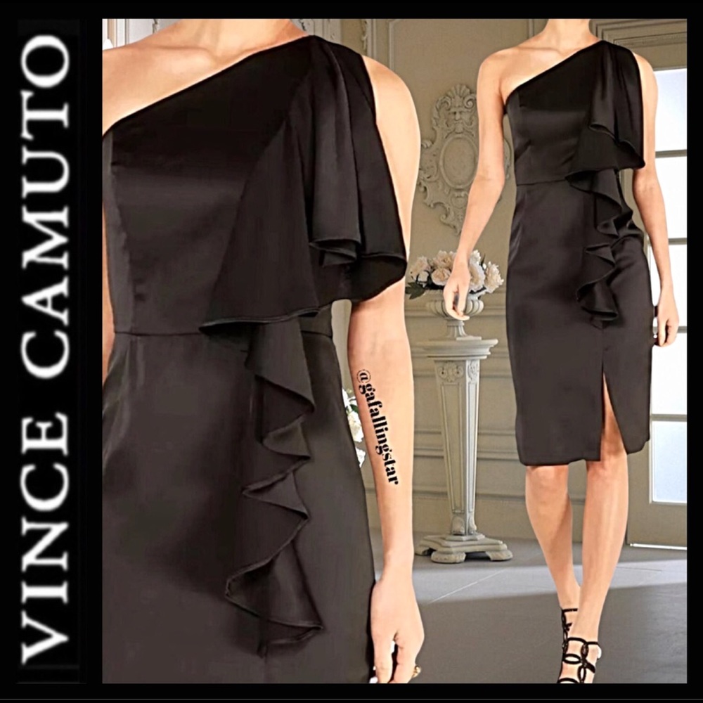 Vince Camuto One Shoulder Ruffle Formal Dress